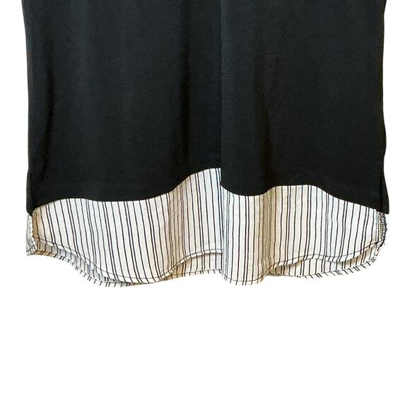 Adrianna Papell Striped Collared Knit V-Neck Flutter Sleeve Top Womens Small NWT - Picture 6 of 13